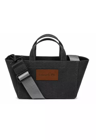 Tiny Hibiscus Siyah Mumlu Kanvas Tote Bag