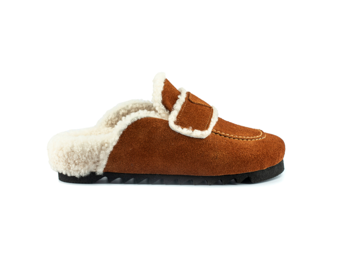 Angel Shearing- Natural Cork/ Suede Shearling- Cinnamon Powder