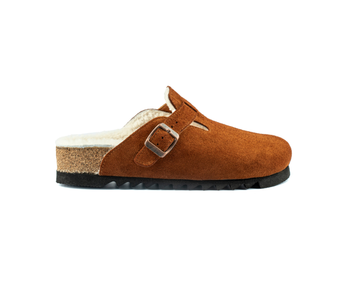 Susana Shearling-Natural Cork- Suede Shearling- Cinnamon Powder