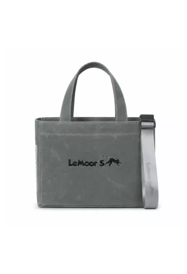 Hibiscus Mumlu Kanvas Antrasit Tote Bag