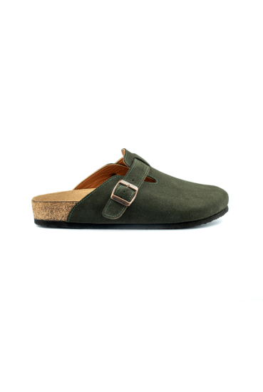 Costa- Natural Cork- Suede Leather- Dark Green