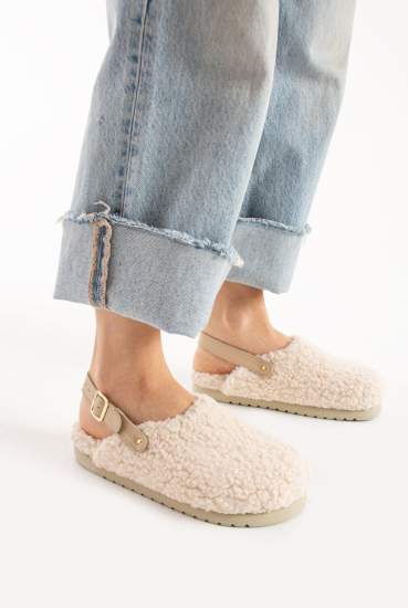 Lemoors Clara Koyun Tüylü Eva Terlik Ekru Rengi