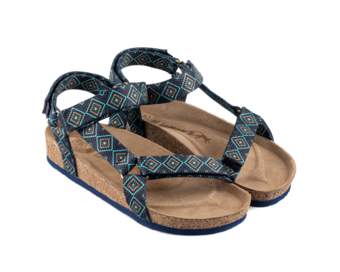 Tengri- Doğal Mantar Taban- Etnik Desenli- Erkek Sandalet