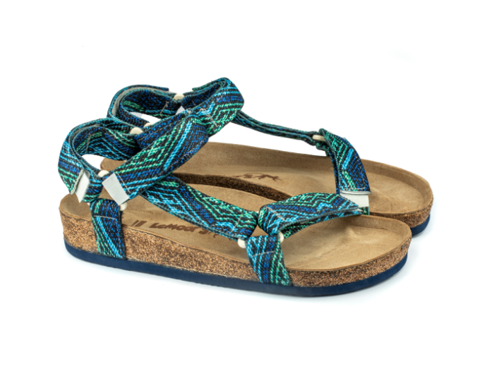 Tengri- Doğal Mantar Taban- Etnik Desenli- Erkek Sandalet