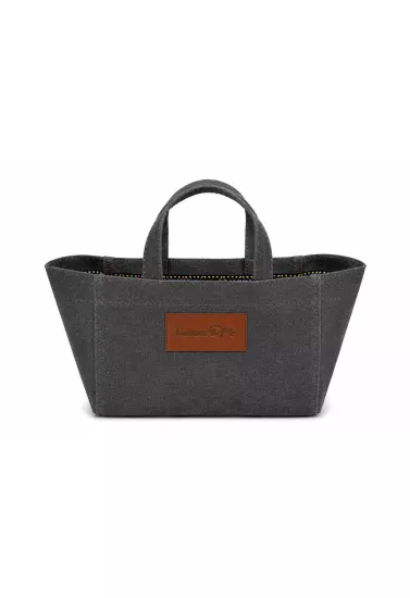 Tiny Hibiscus Siyah Mumlu Kanvas Tote Bag