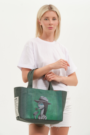 Lemoors Hibiscus- Mumlu Kanvas- Özel Tasarım Baskılı- Kadın Omuz Çantası