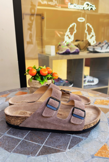 Maria- Natural Cork- Suede Leather- Mink