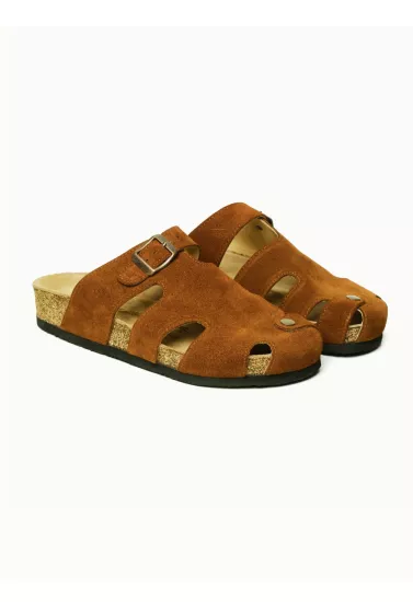 Diego- Natural Cork- Suede Leather- Cinnamon Powder