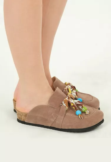 Rachel Natural Cork Suede Leather Mink