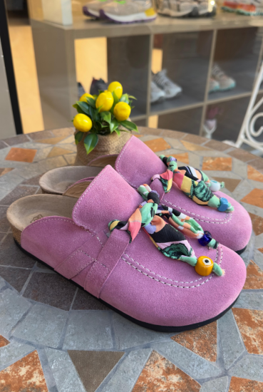 Rachel Natural Cork Suede Leather Pink