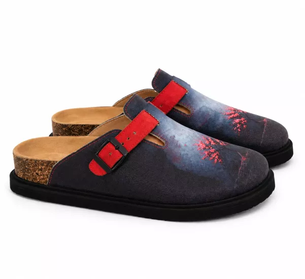 Justine- Natural Cork- Printed Waxed Canvas- Antrasit