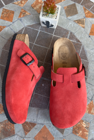 Susana- Natural Cork- Suede Leather- Coral