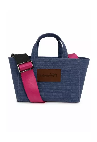 Tiny Hibiscus Mumlu Kanvas Mavi Renk  Tote Bag 